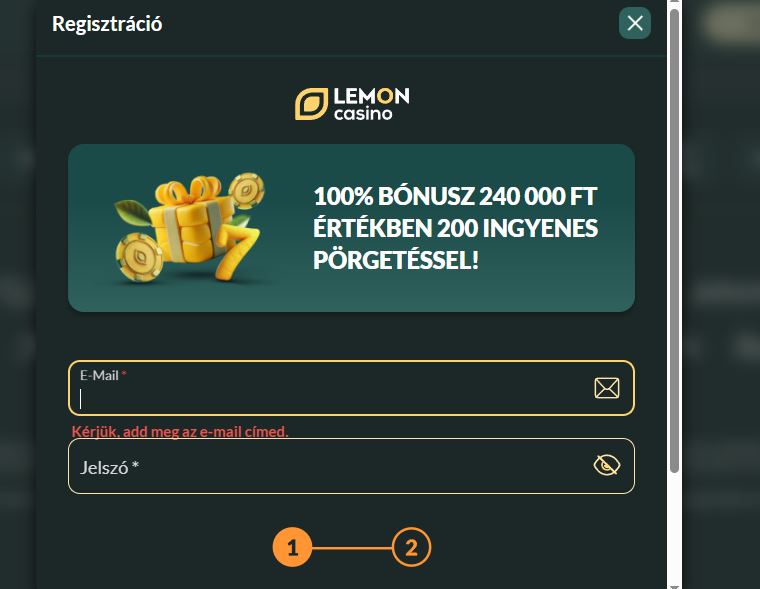 Regisztrálj a Lemon Casino oldalon és szerezz 240 000 Ft bónuszt